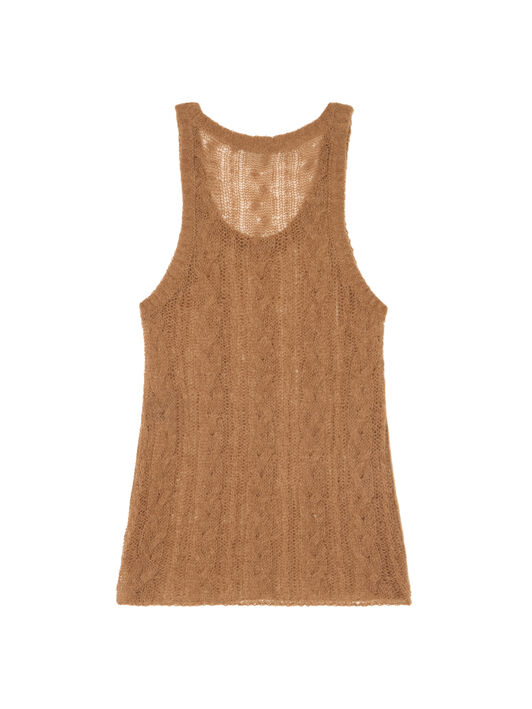 Alanui Desert Drift Tank Top Camel LWHT005E25KNI001