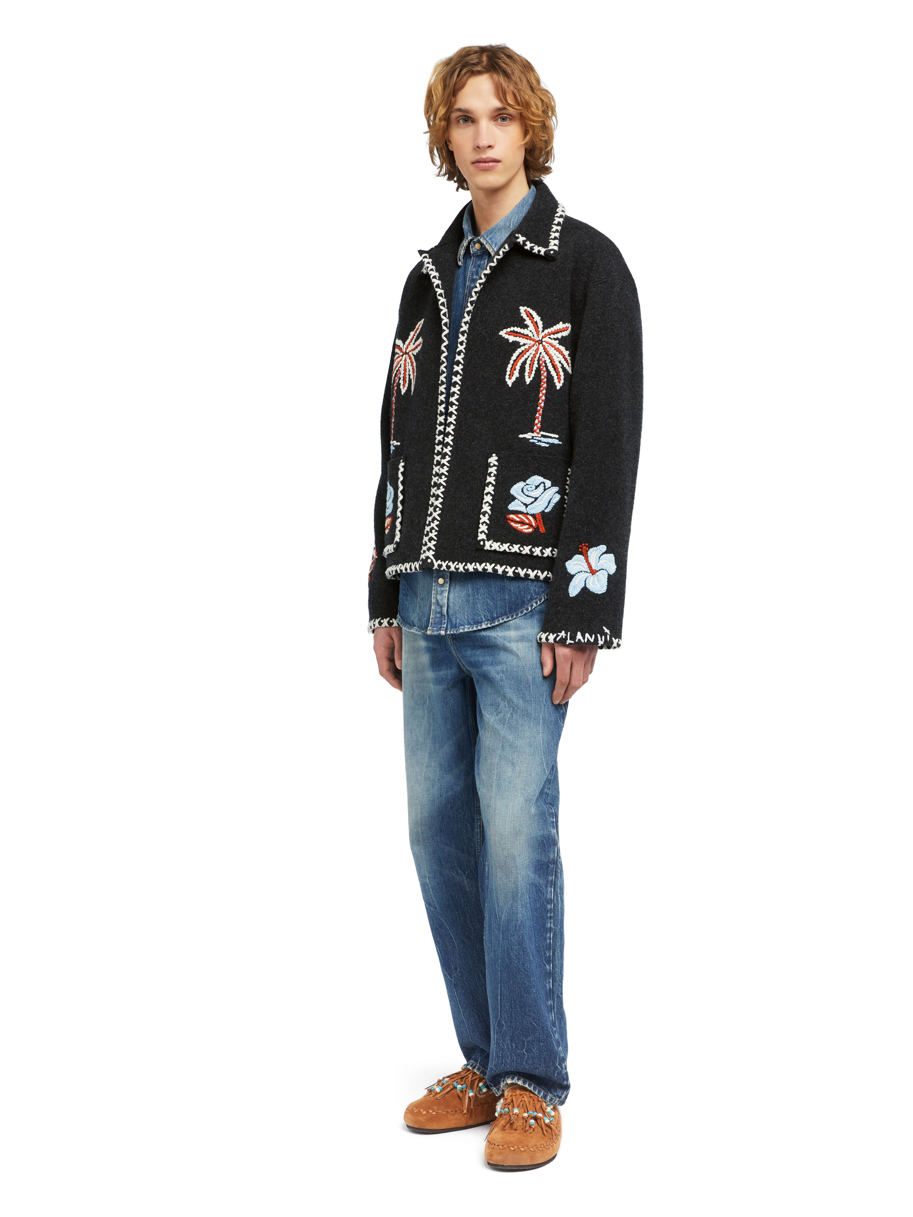 Alanui Remember Me Jacket Charcoal-Multicolor LMHQ002E25KNI001