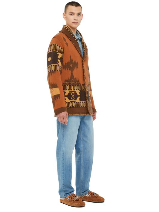Alanui Icon Jacquard Cardigan Tamarind-Castagno LMHB038E24KNI001