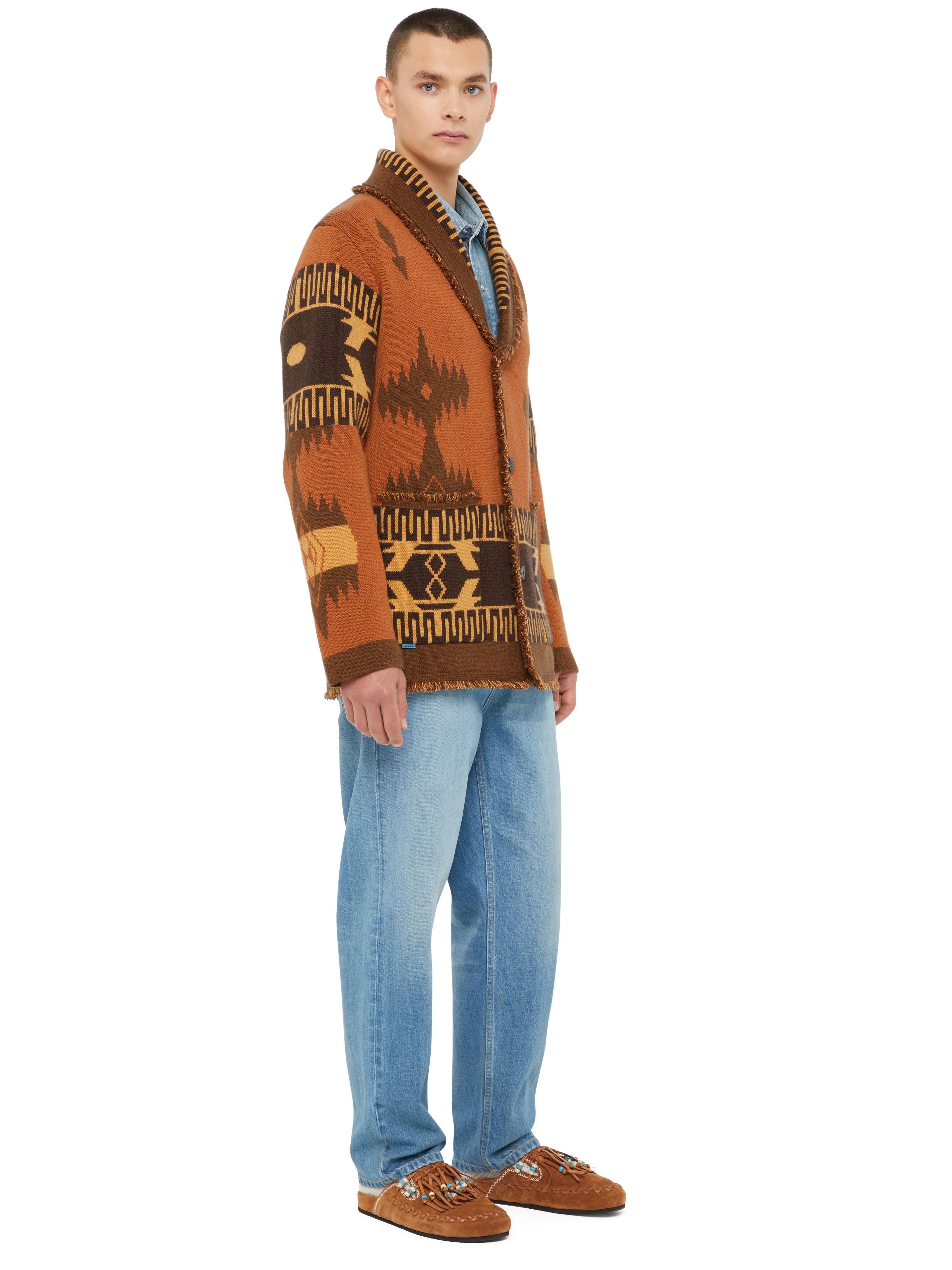 Alanui Icon Jacquard Cardigan Tamarind-Castagno LMHB038E24KNI001
