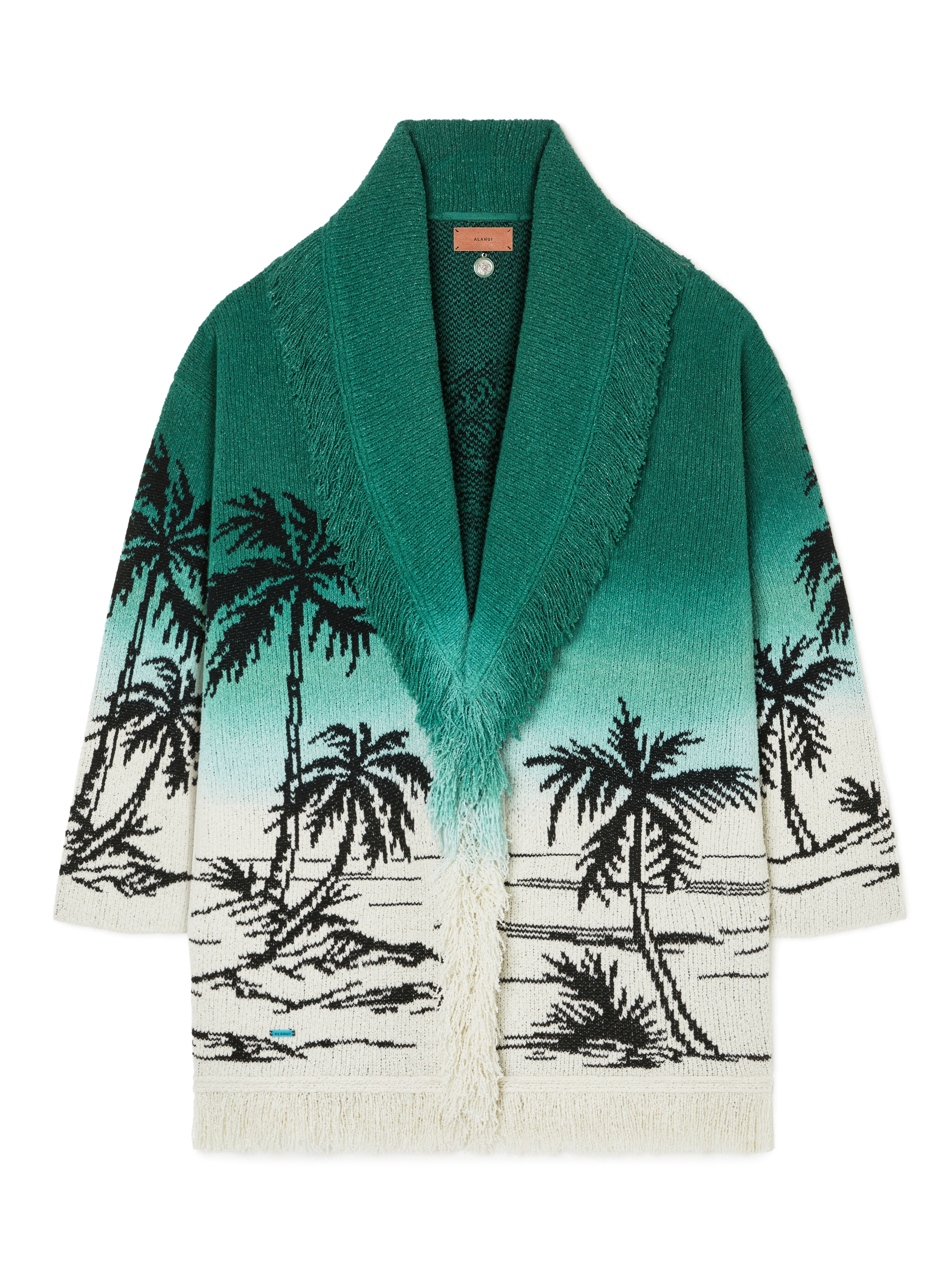 Wave Bloom Cardigan in Green Tide-Chalk for Women | Alanui®
