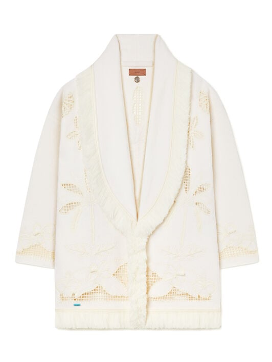 Alanui Island’S Diary Cardigan White Pearl LWHB064R26KNI025