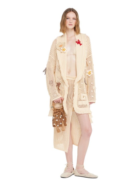 Alanui Where The Waves Begins Cardigan Sand LWHB064R26KNI013 Alanui Where The Waves Begins Cardigan Sand LWHB064R26KNI013