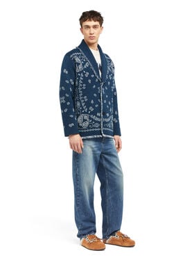 Alanui Bandana Jacquard Cardigan Midnight-Multicolor