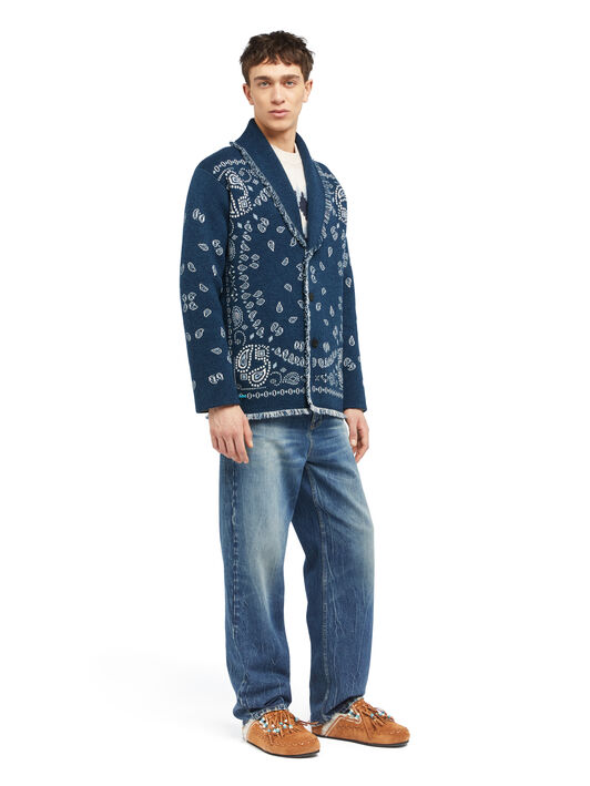 Alanui Bandana Jacquard Cardigan Midnight-Multicolor LMHB039E25KNI001