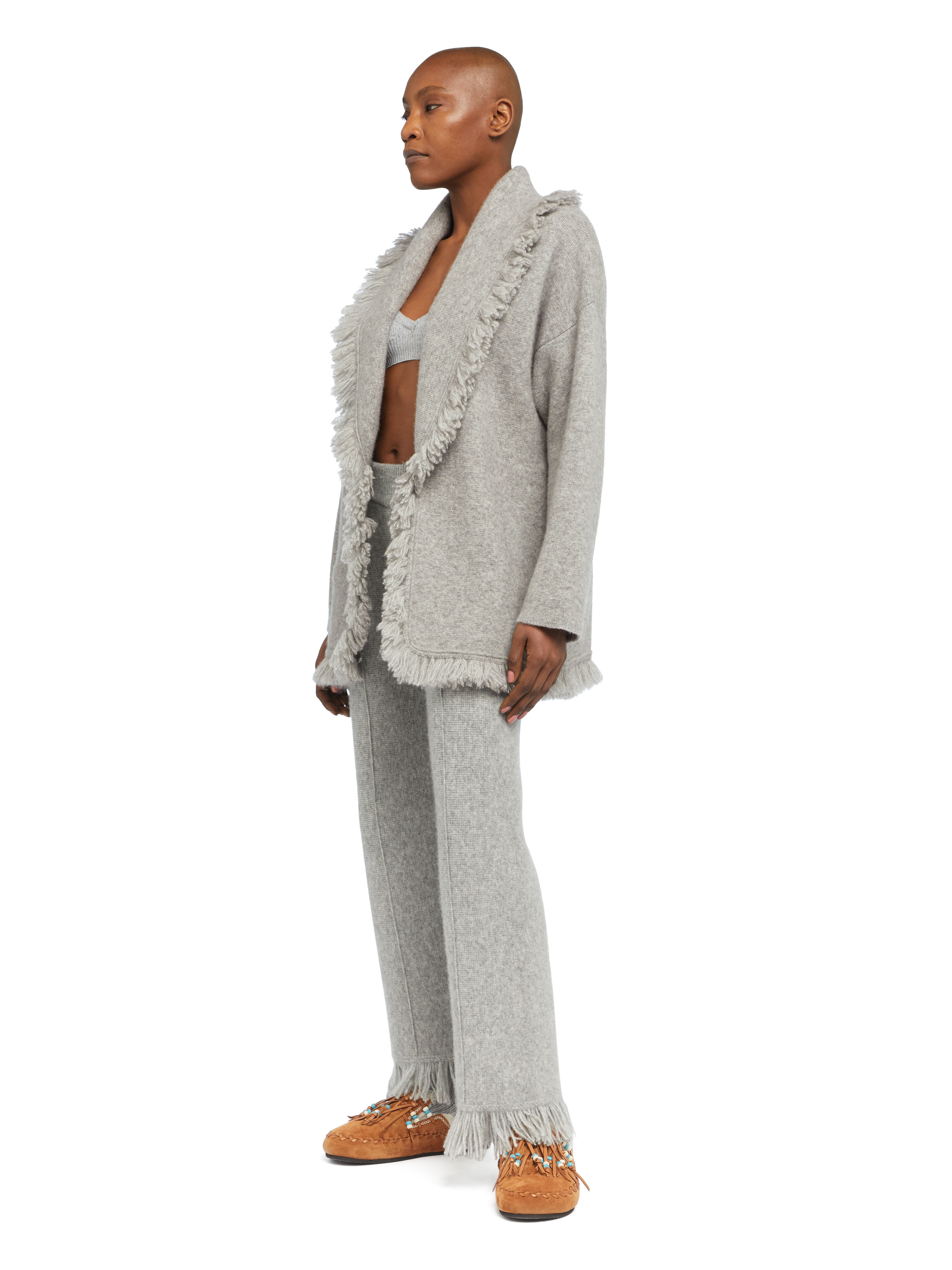 Alanui Alanui Finest Cardigan Coco Grey LWHB064E25KNI00E